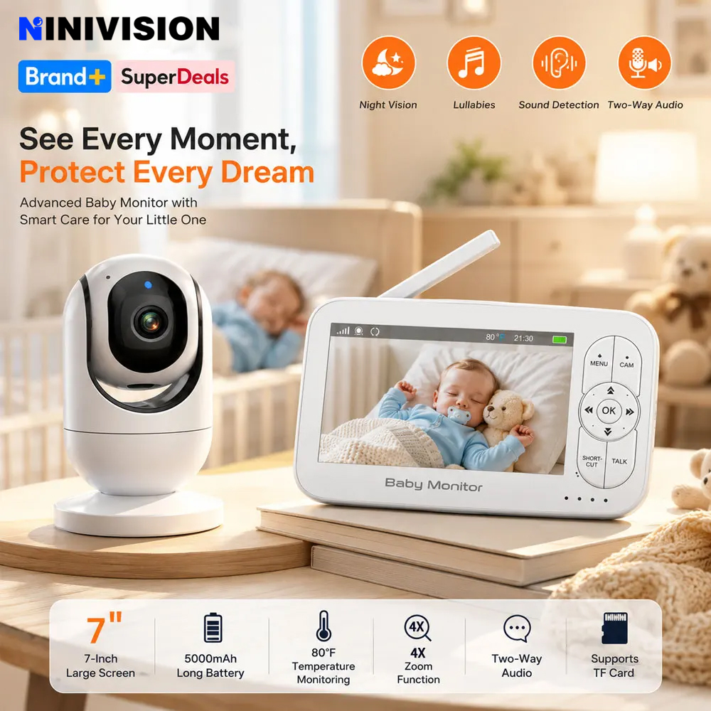Zoom Audio Music - 7-Inch 1080P Baby Monitor with Camera