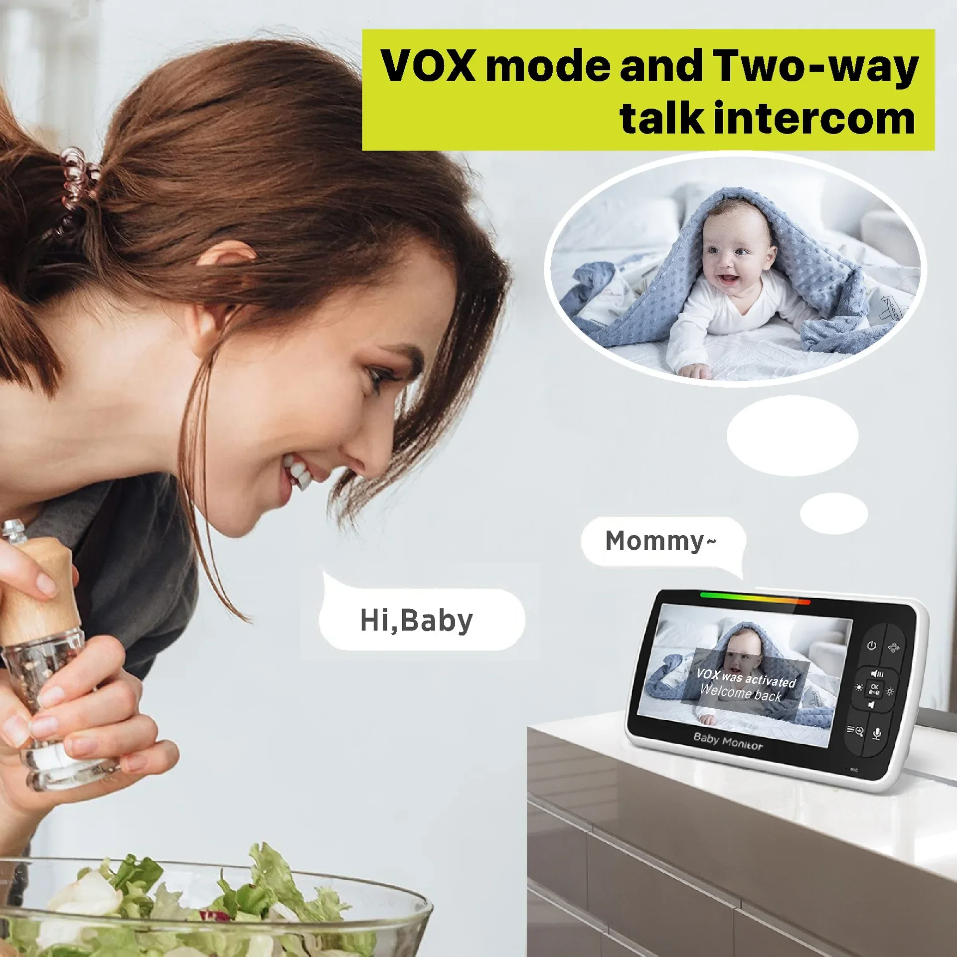 5.0 Inch Video Baby Monitor Wi - Audio Hd Music review and price