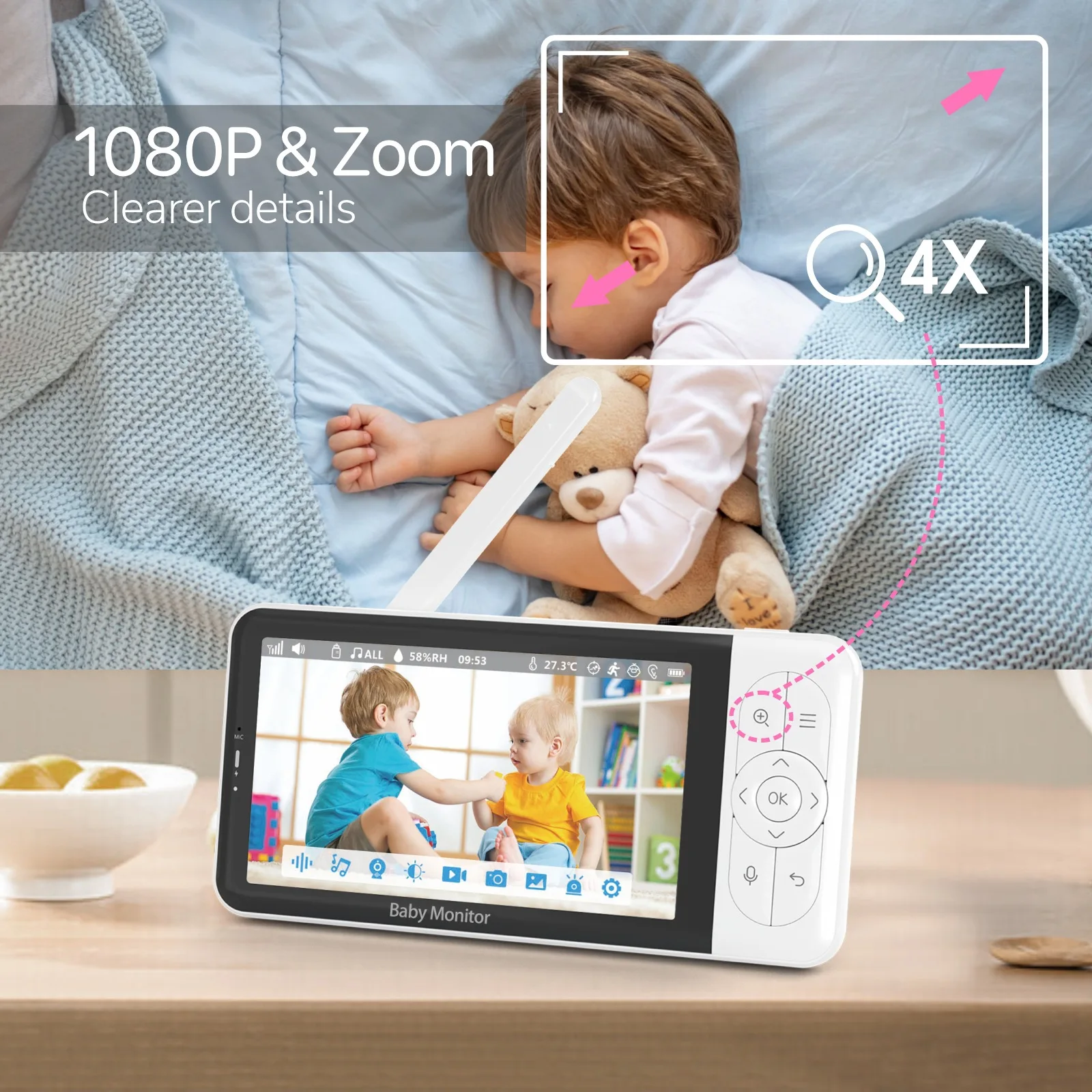5 Inch Video Baby Monitor with - Zoom Audio Music review and price
