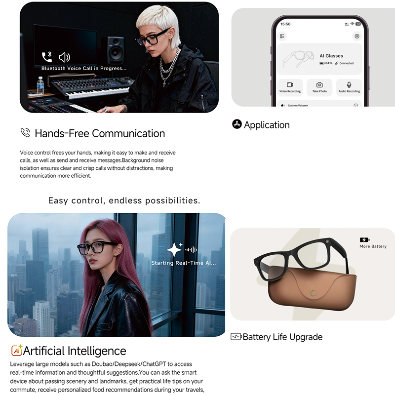 2026 AI smart Glasses HD 800W  - Audio Music Bluetooth review and price