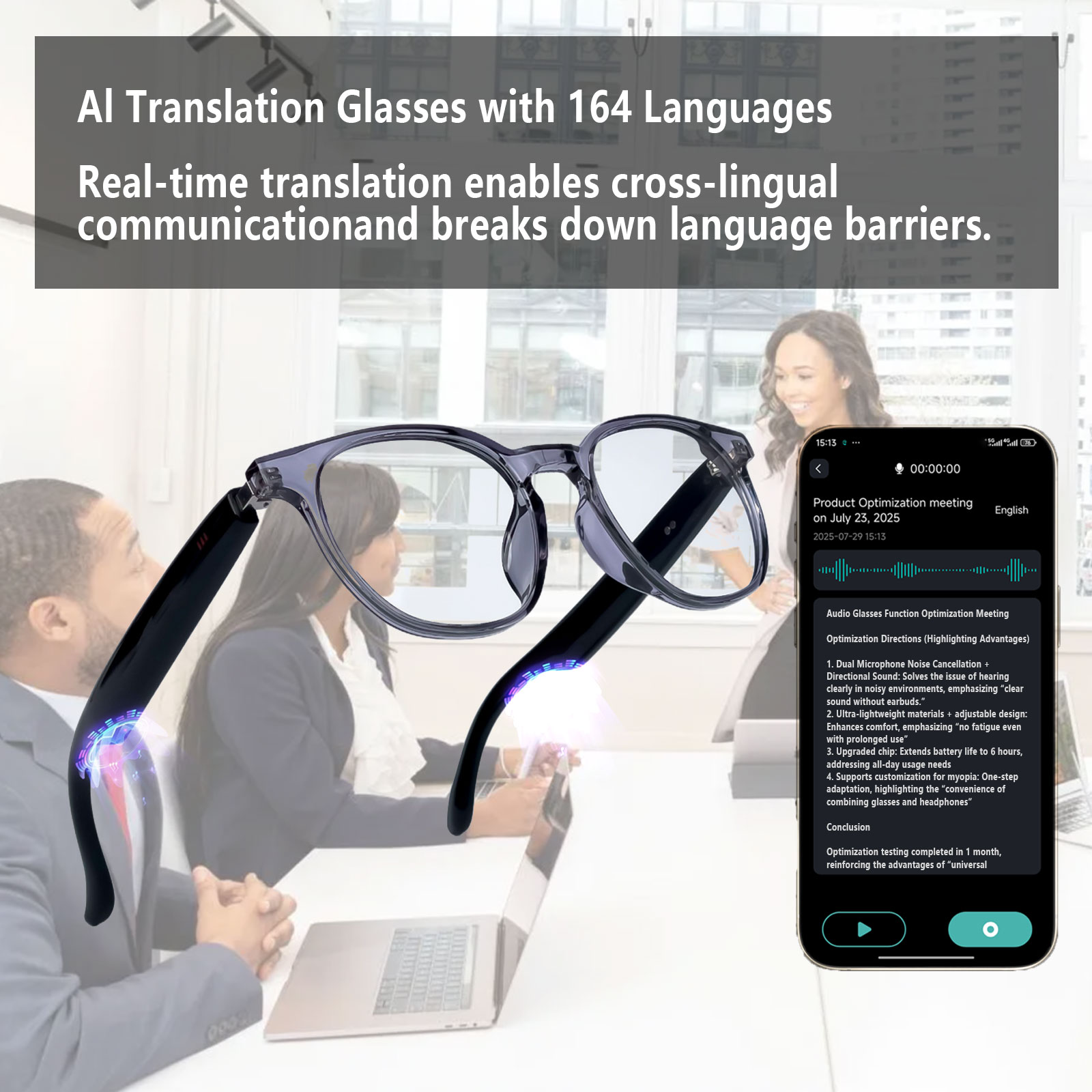 Smart Audio Glasses, Real-Time - Audio Music Bluetooth review and price