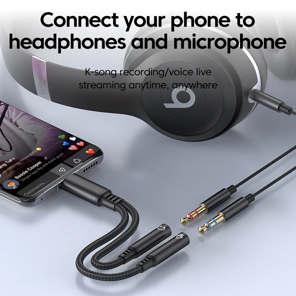 Type C Male To 3.5MM Jack Audi - Audio And Music Splitter review and price