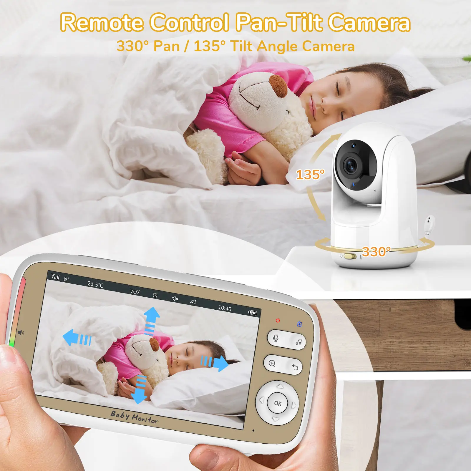 5 Inch Baby Monitor 3X Zoom PT - Audio Hd Music review and price