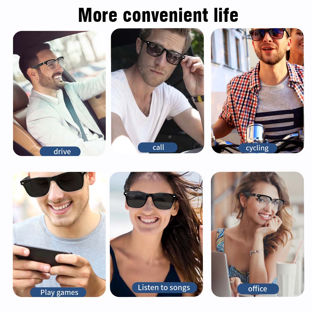 SENBONO E13 Smart Glasses:Blue - Audio Music Bluetooth review and price